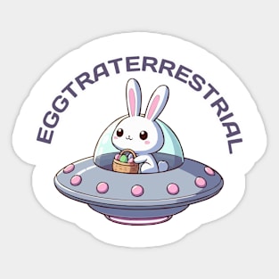 Eggtraterrestrial easter bunny Sticker